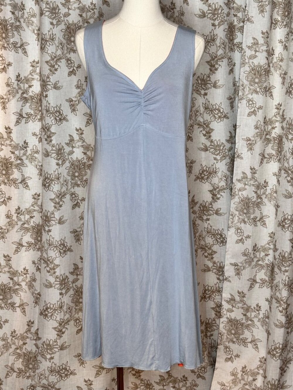 Gaiam Bamboo Midi Dress Orange Gray Reversible Capsule Coastal Minimalist Lounge